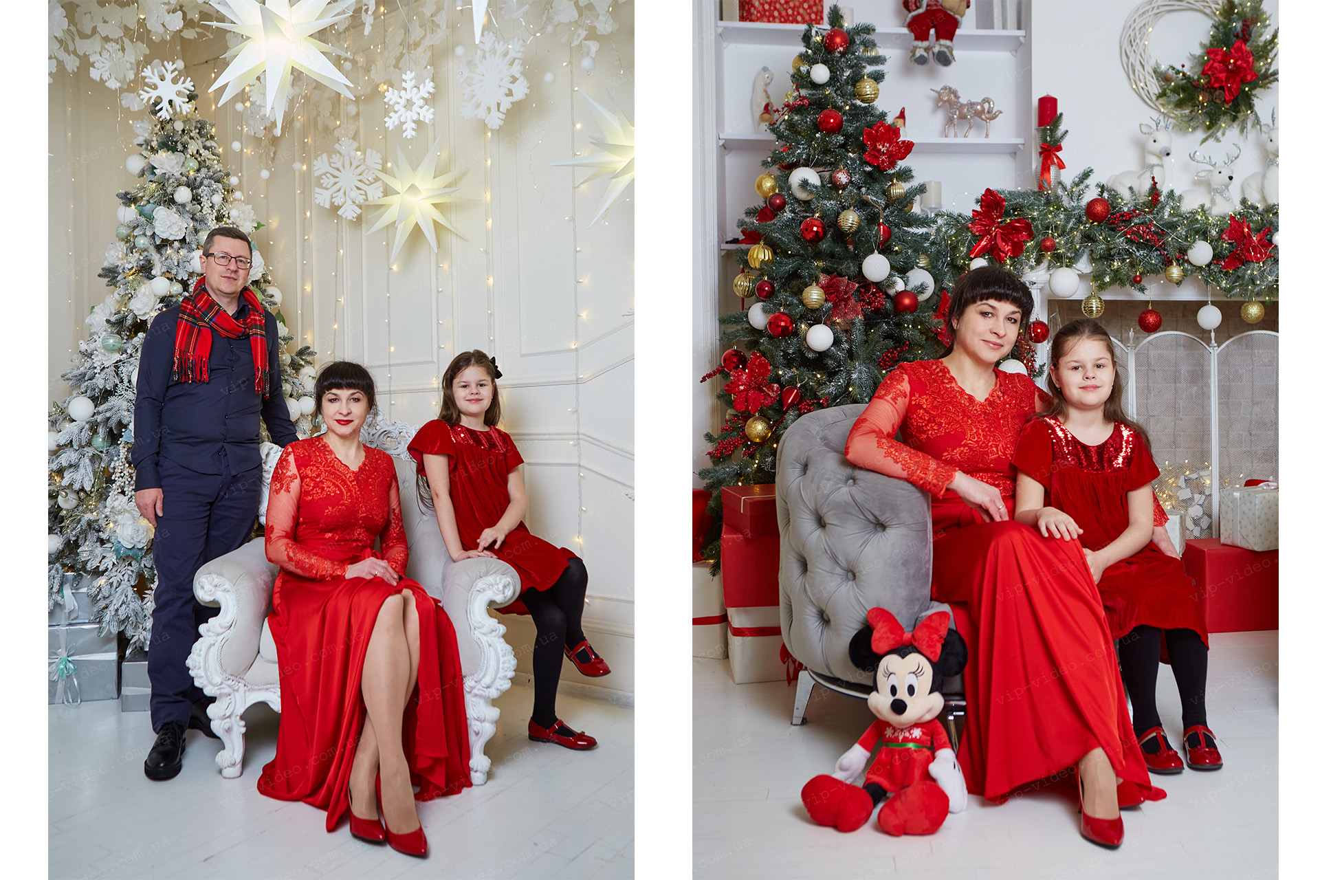 Фотографія новорічної фотосесії в стилі калажа
