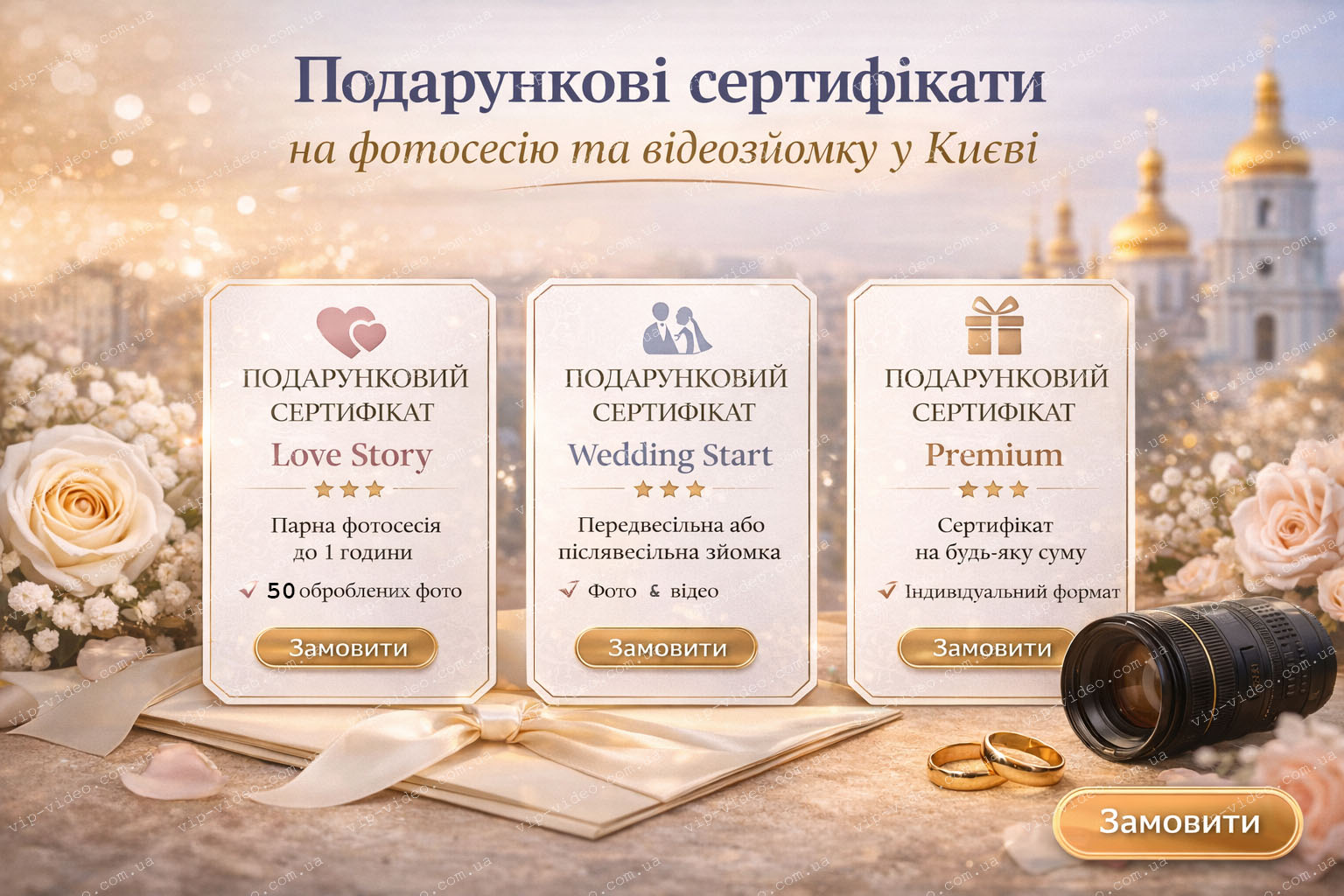 Замовлення сертифіката на фото і відео зйомку, фотосессію